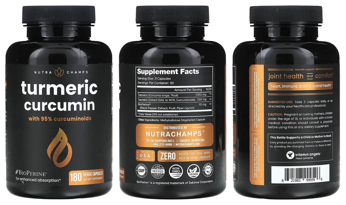 NutraChamps, Turmeric Curcumin packaging