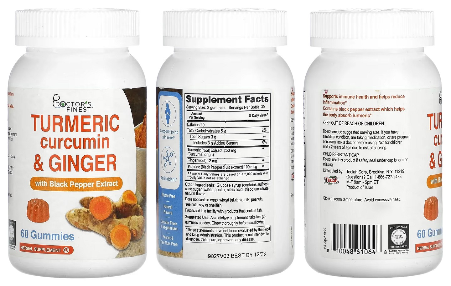 Doctor's Finest, Turmeric Curcumin & Ginger with Black Pepper Extract packaging