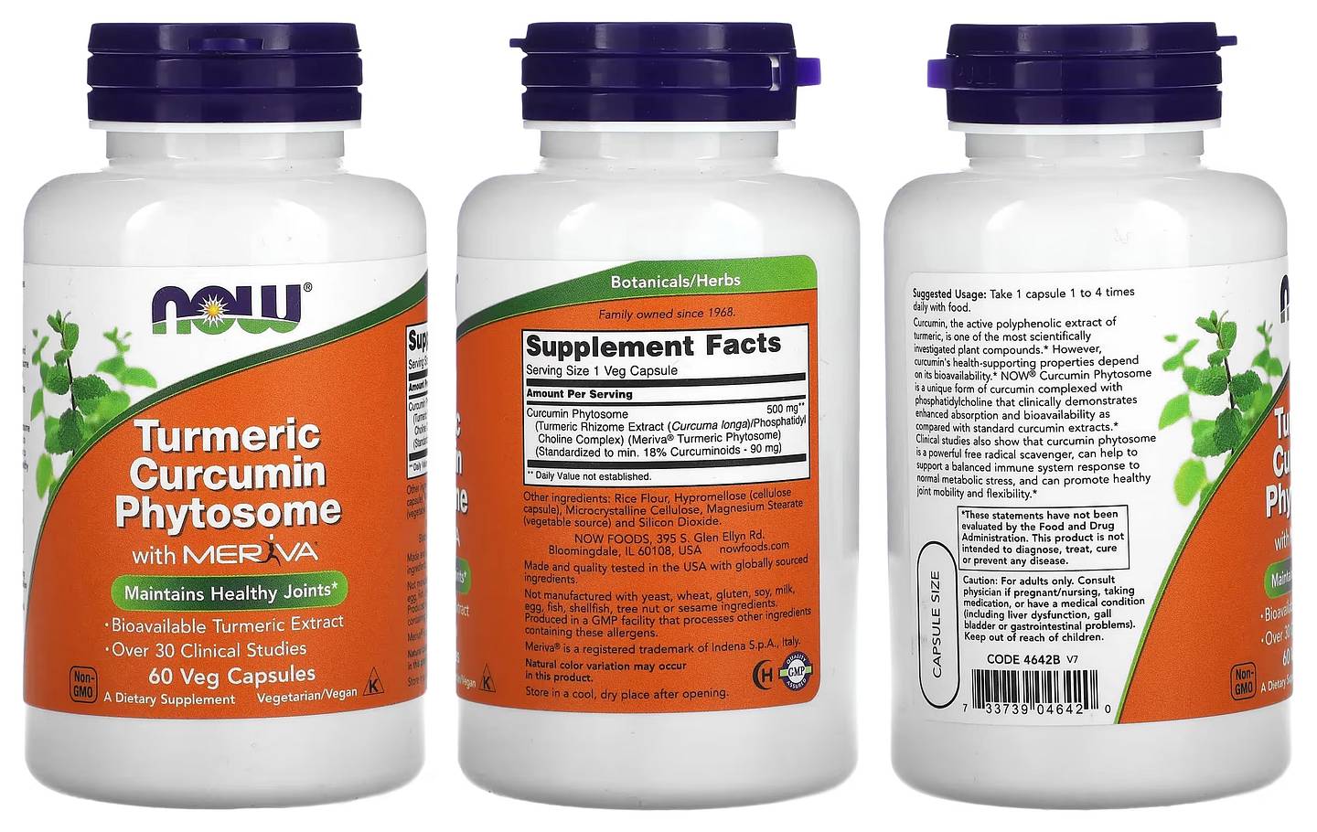 NOW Foods, Turmeric Curcumin Phytosome With Meriva packaging