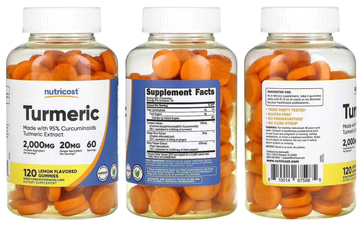 Nutricost, Turmeric Lemon packaging