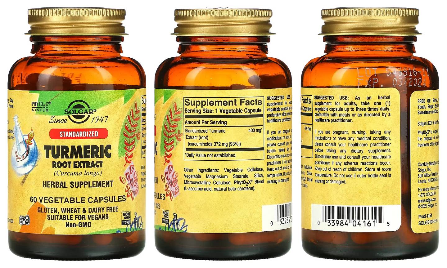 Solgar, Turmeric Root Extract packaging