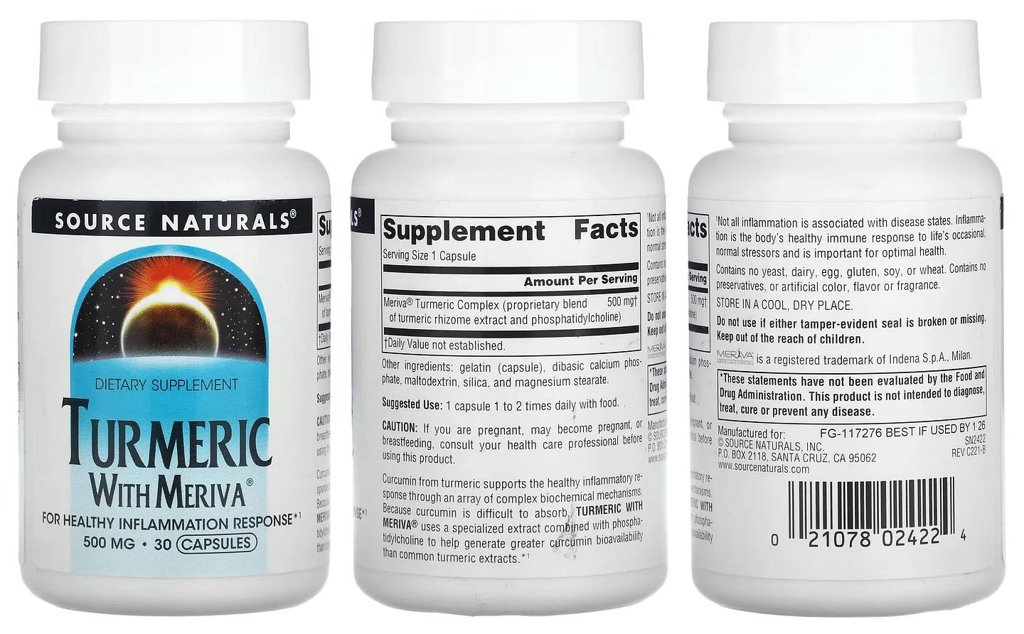 Source Naturals, Turmeric With Meriva packaging