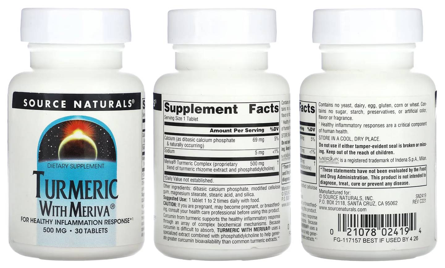 Source Naturals, Turmeric with Meriva packaging