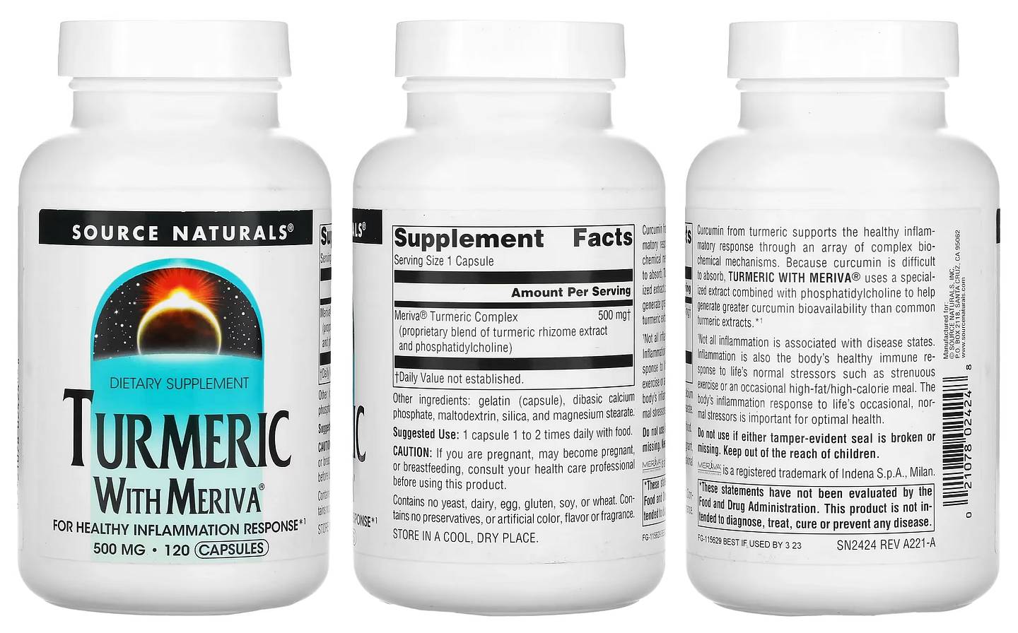 Source Naturals, Turmeric With Meriva packaging