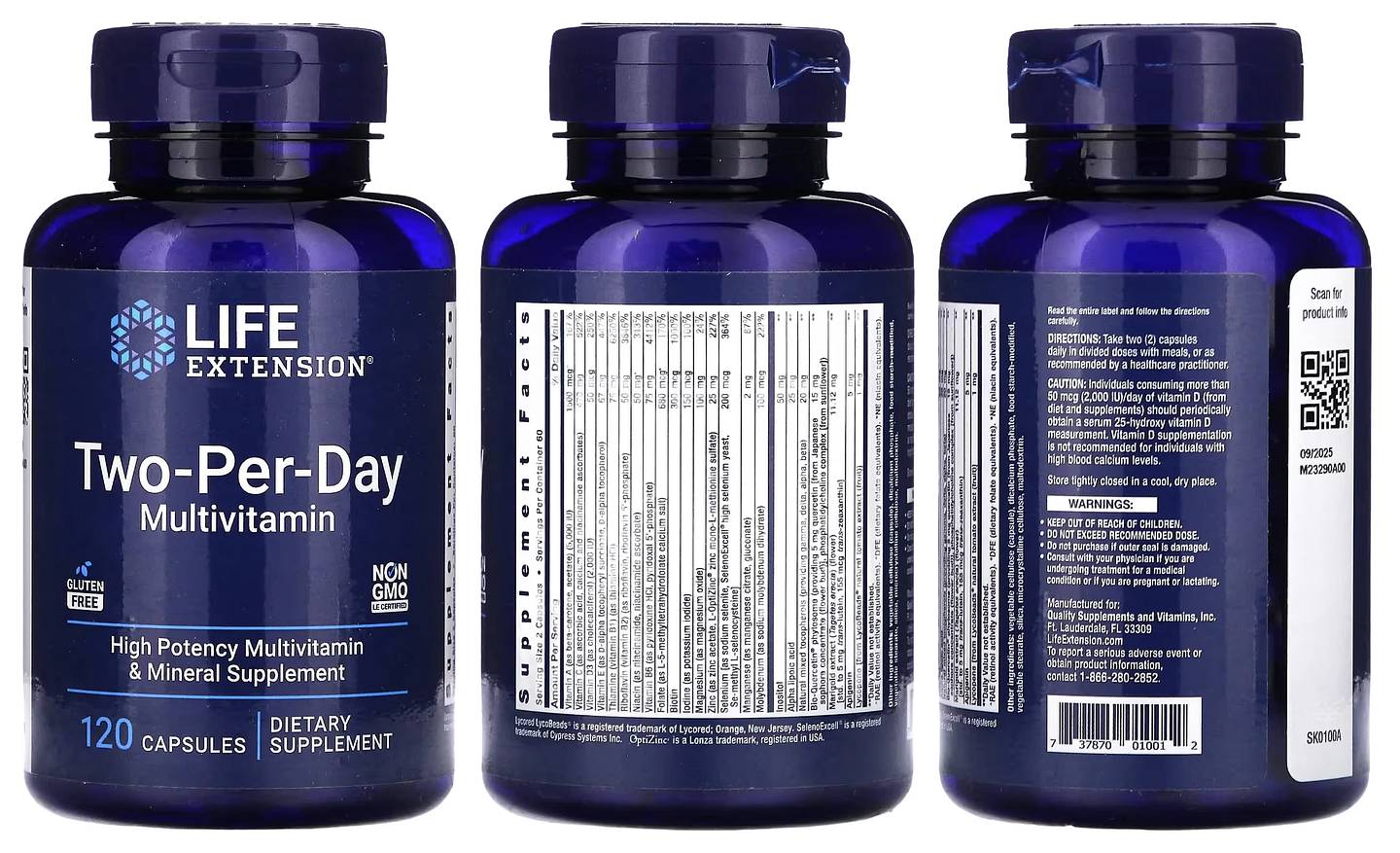 Life Extension, Two-Per-Day Multivitamin, V2 packaging