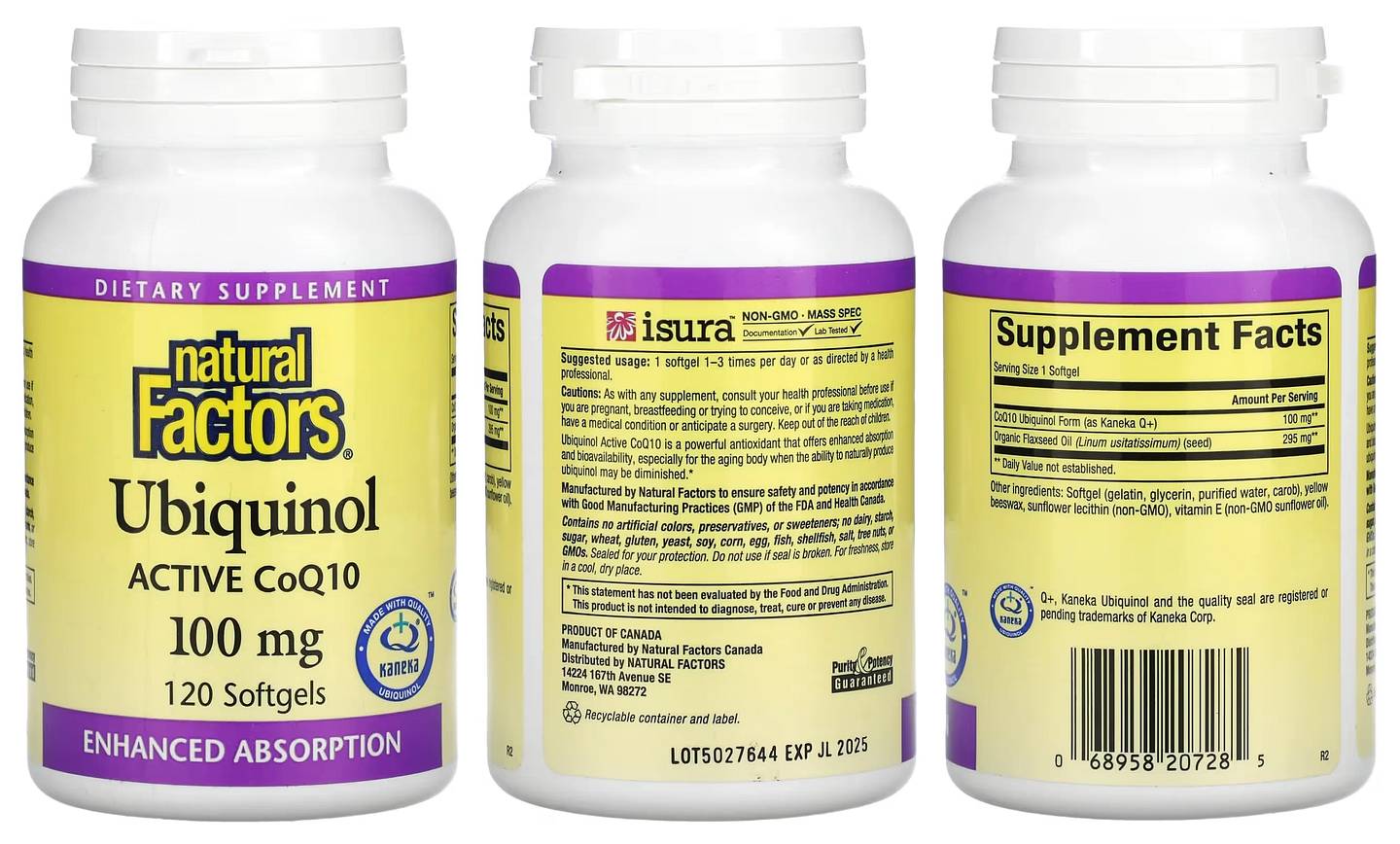 Natural Factors, Ubiquinol packaging