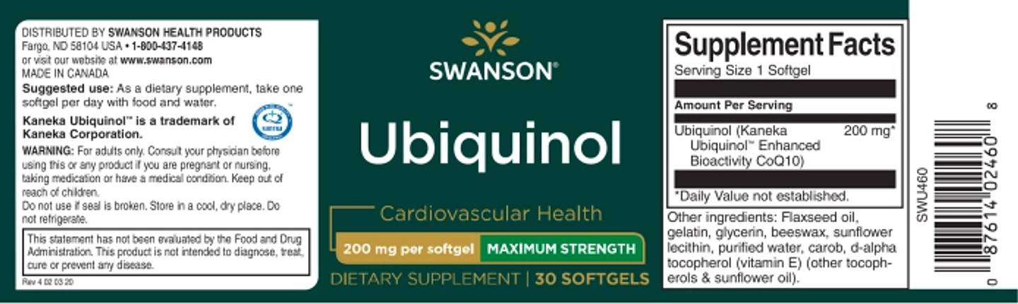 Swanson, Ubiquinol label