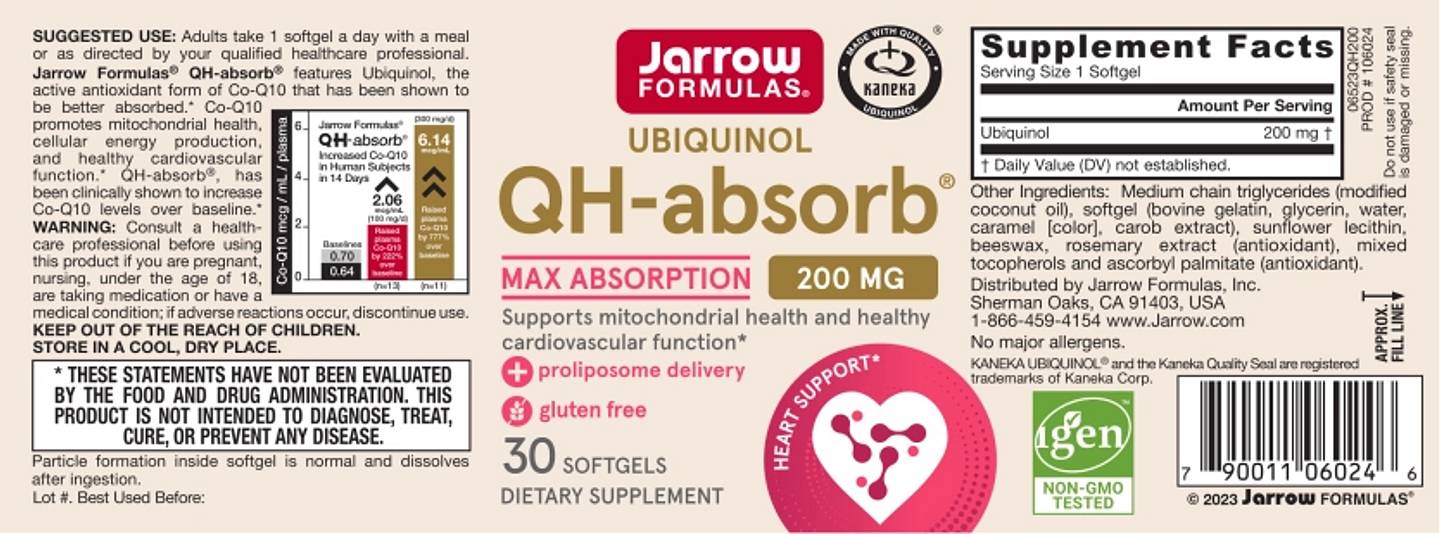 Jarrow Formulas, Ubiquinol label