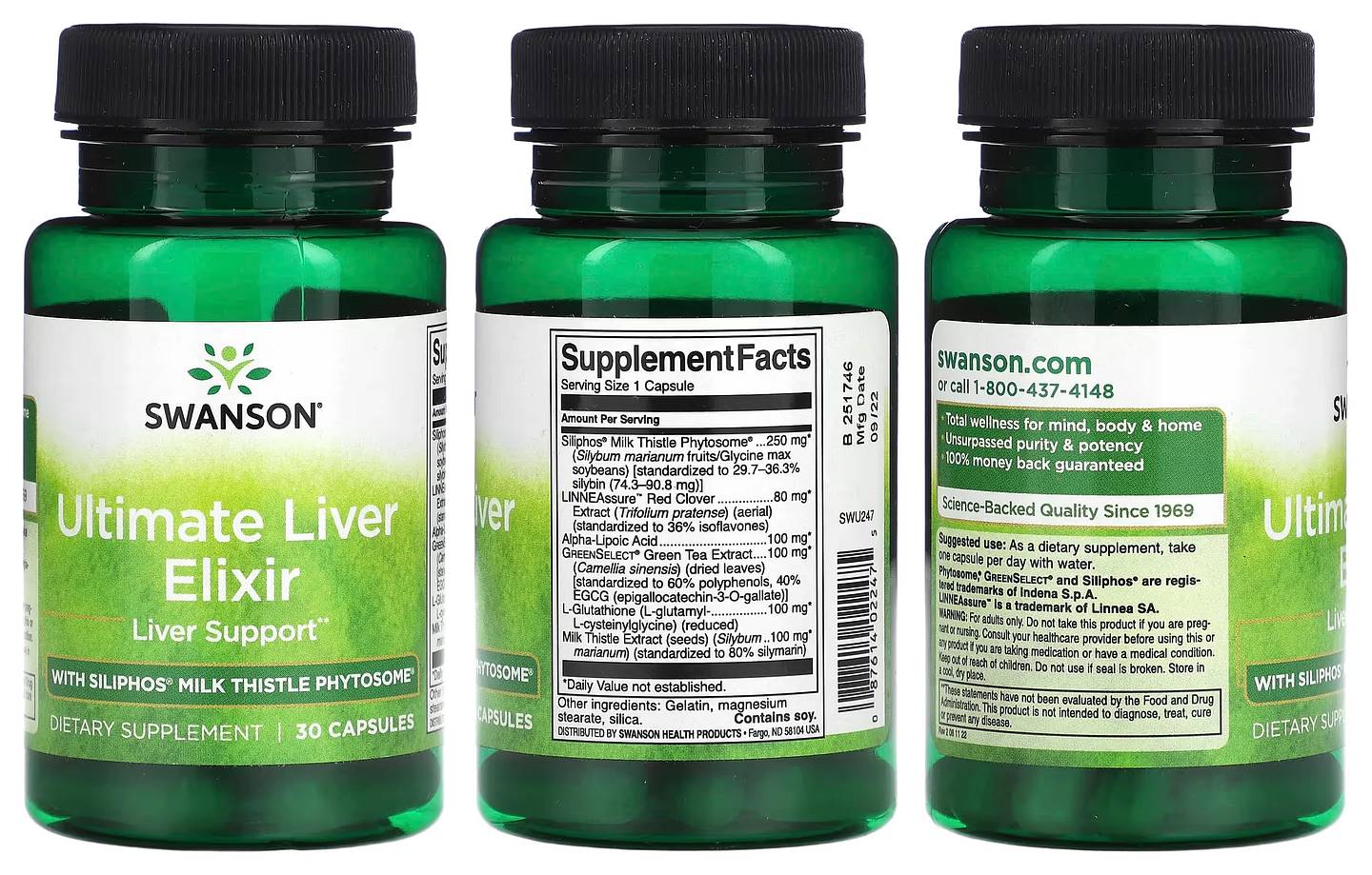 Swanson, Ultimate Liver Elixir with Siliphos Milk Thistle Phytosome packaging