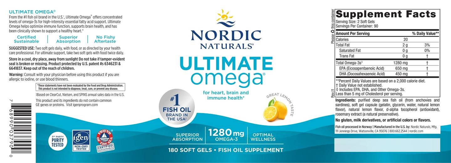 Nordic Naturals, Ultimate Omega label