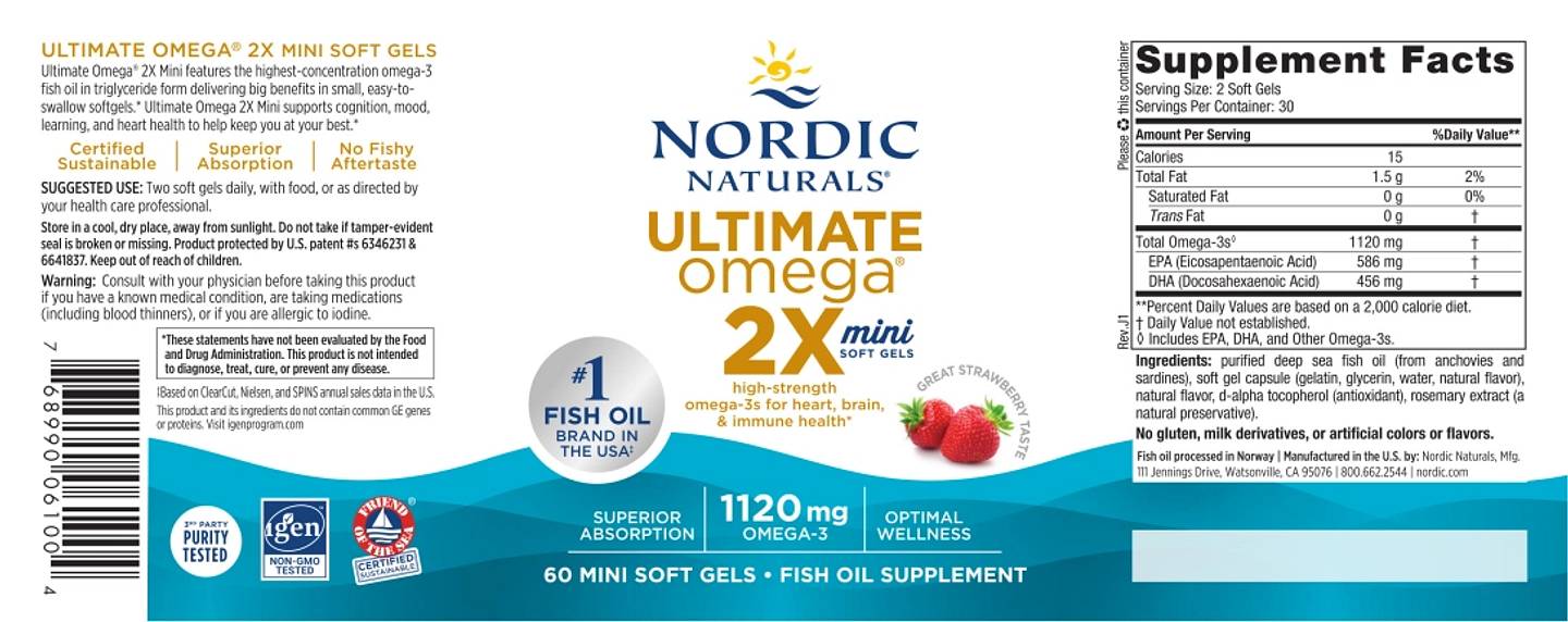 Nordic Naturals, Ultimate Omega 2X label