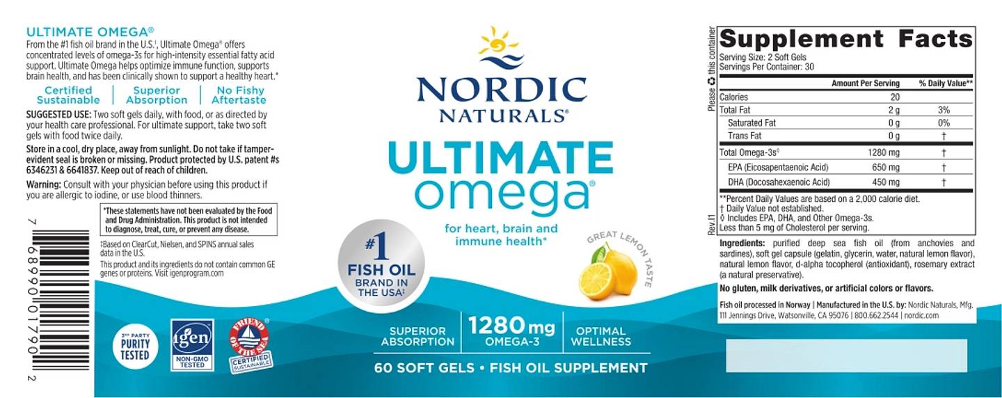 Nordic Naturals, Ultimate Omega label