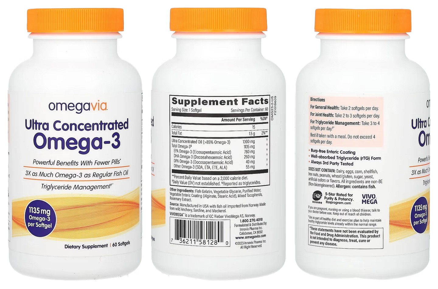 OmegaVia, Ultra Concentrated Omega-3 packaging