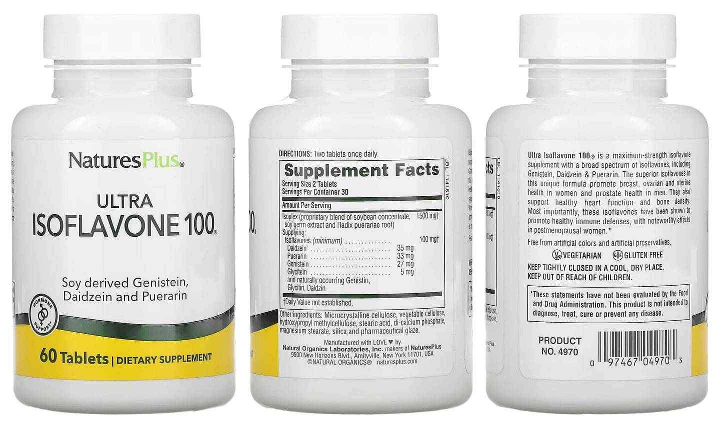 NaturesPlus, Ultra Isoflavone 100 packaging