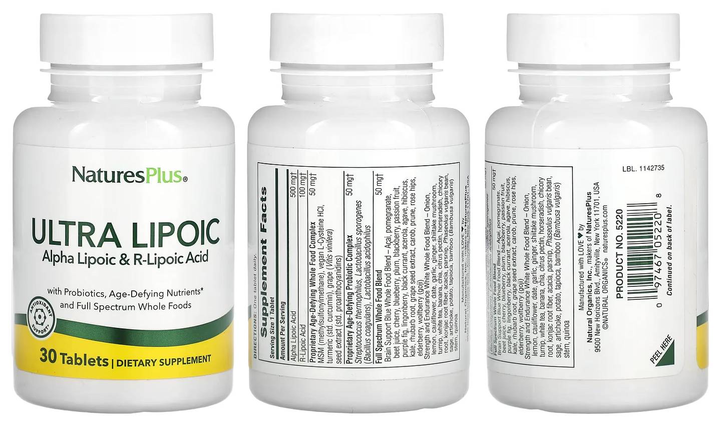 NaturesPlus, Ultra Lipoic packaging