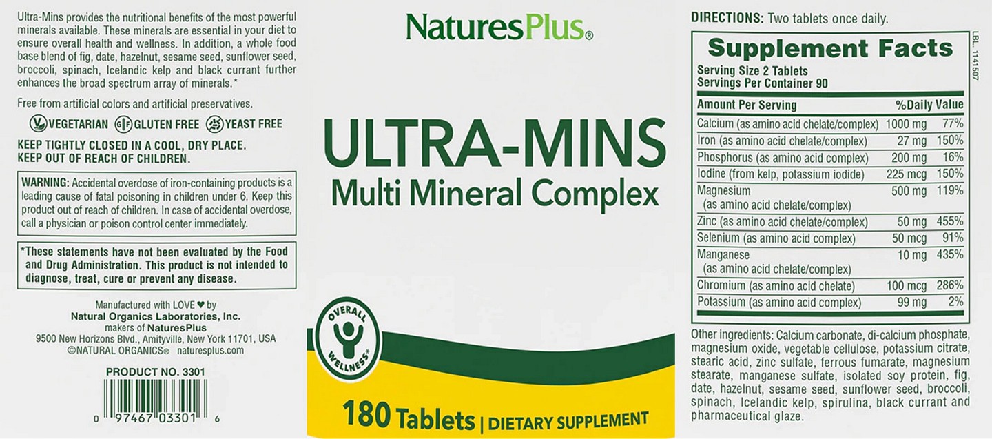 NaturesPlus, Ultra-Mins label