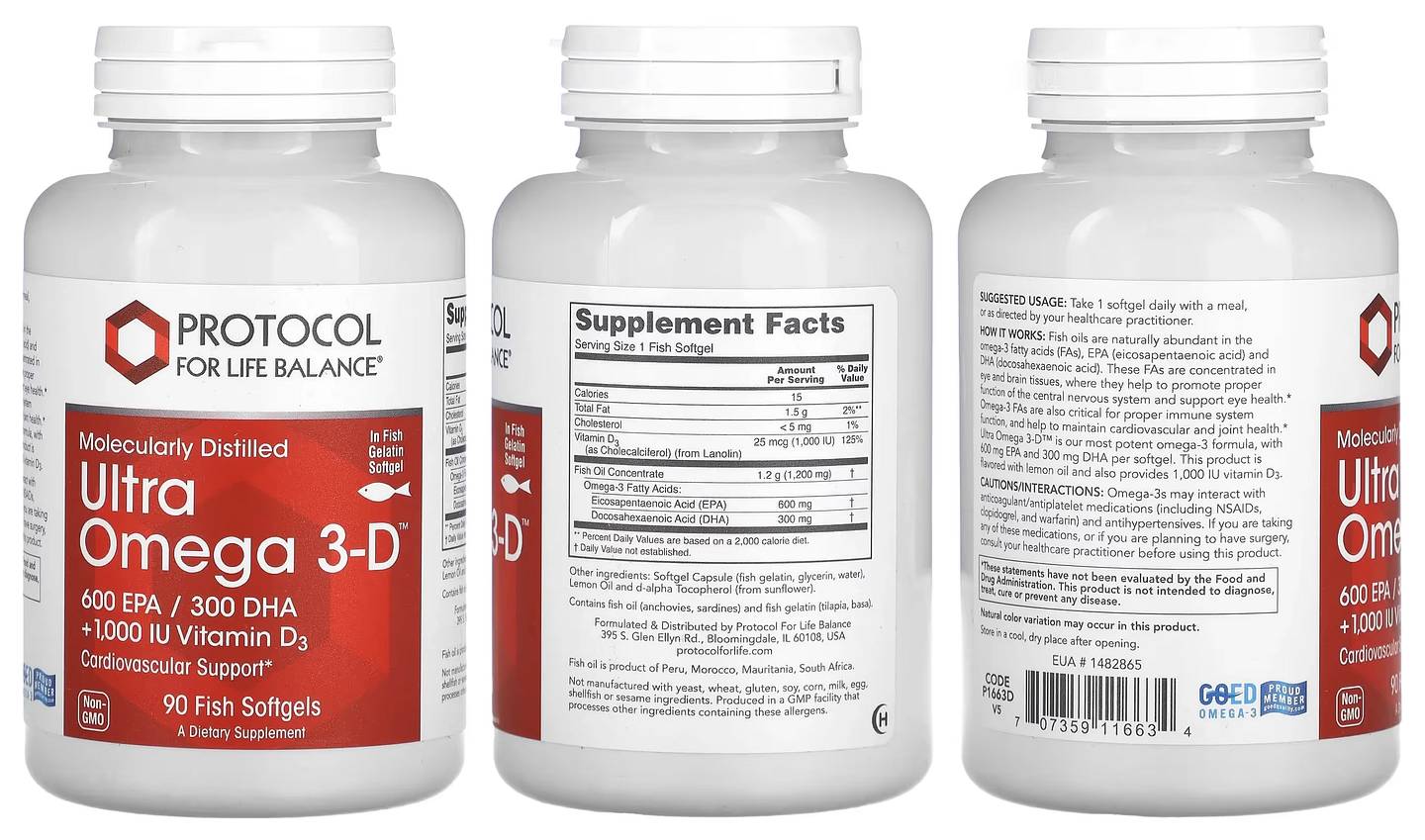 Protocol for Life Balance, Ultra Omega 3-D packaging