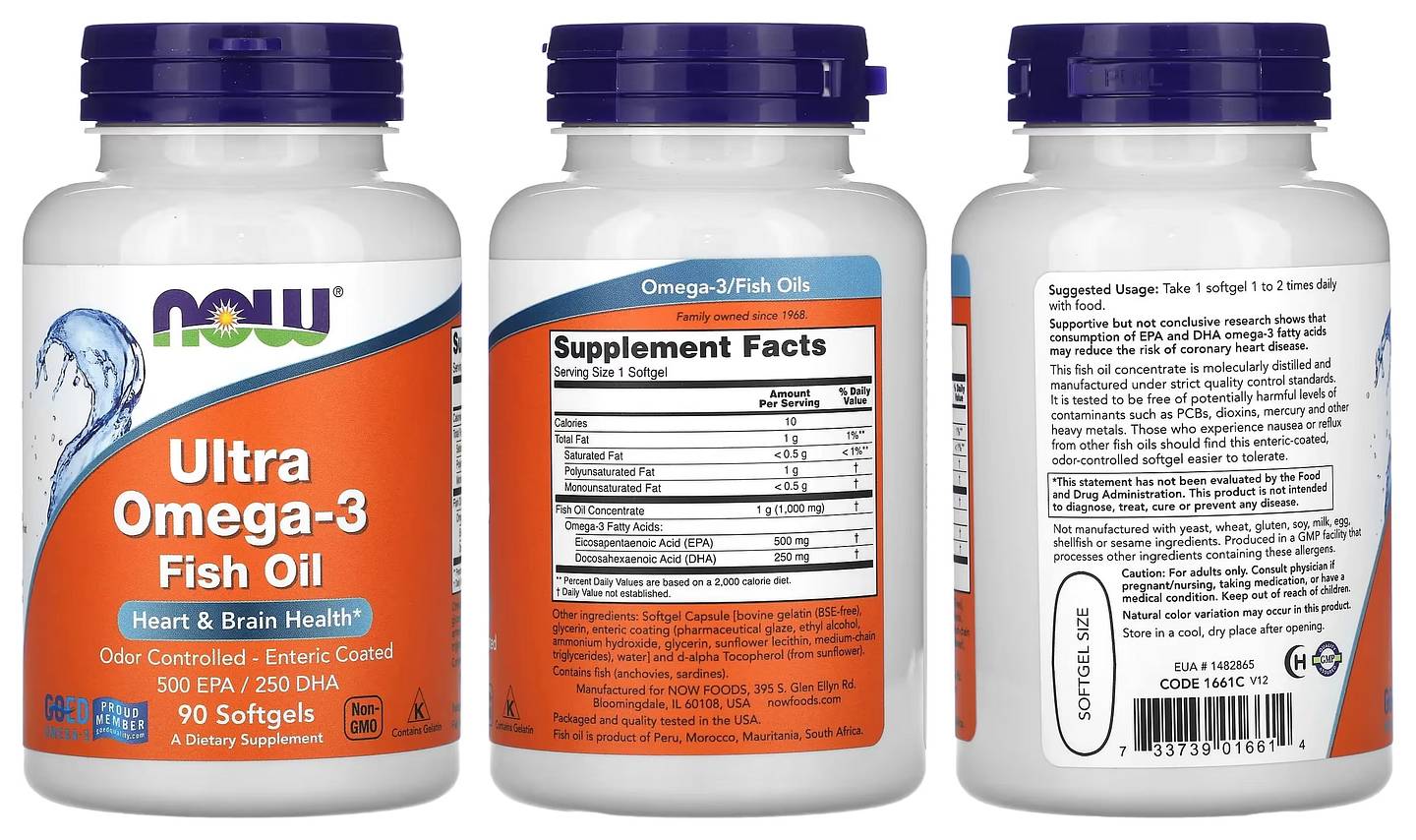 NOW Foods, Ultra Omega-3 Fish Oil packaging