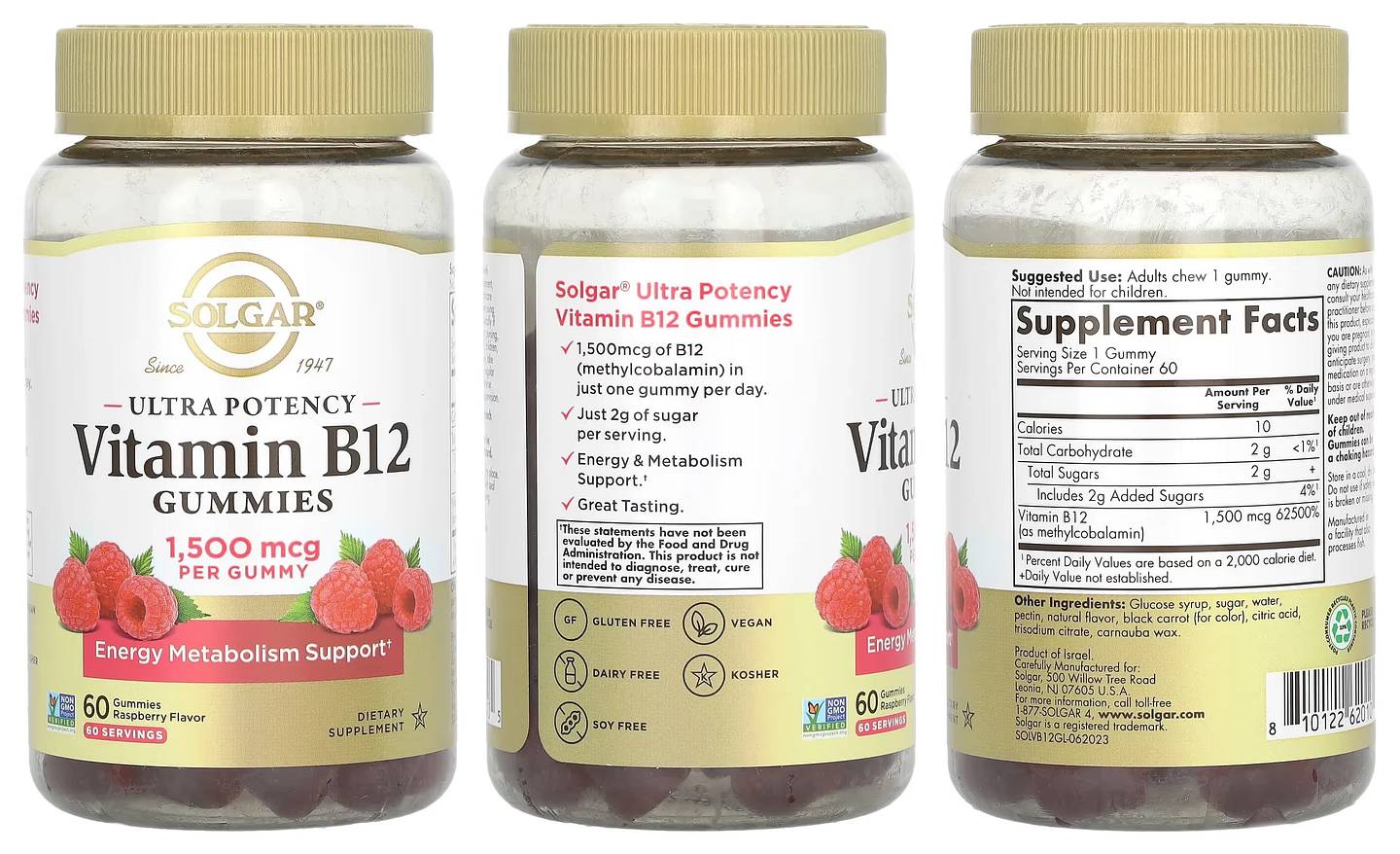 Solgar, Ultra Potency Vitamin B12 Gummies packaging