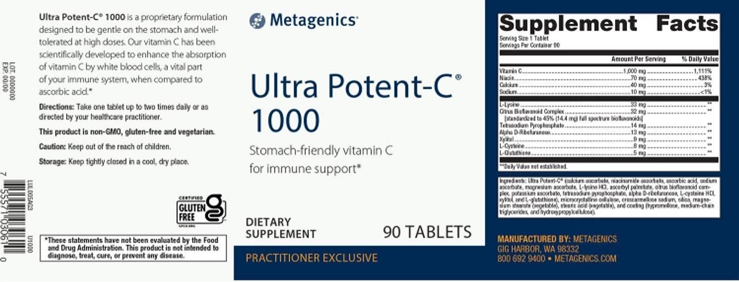 Metagenics, Ultra Potent-C 1000 label