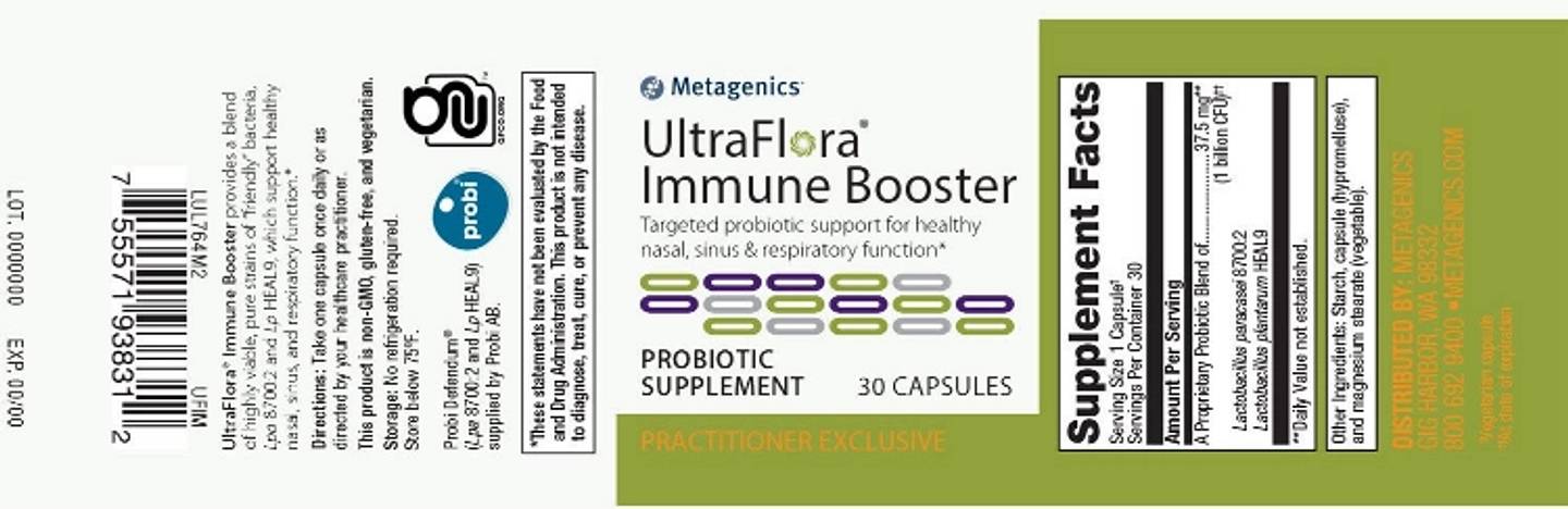 Metagenics, UltraFlora Immune Booster label