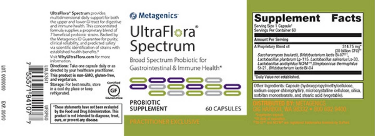 Metagenics, UltraFlora Spectrum label
