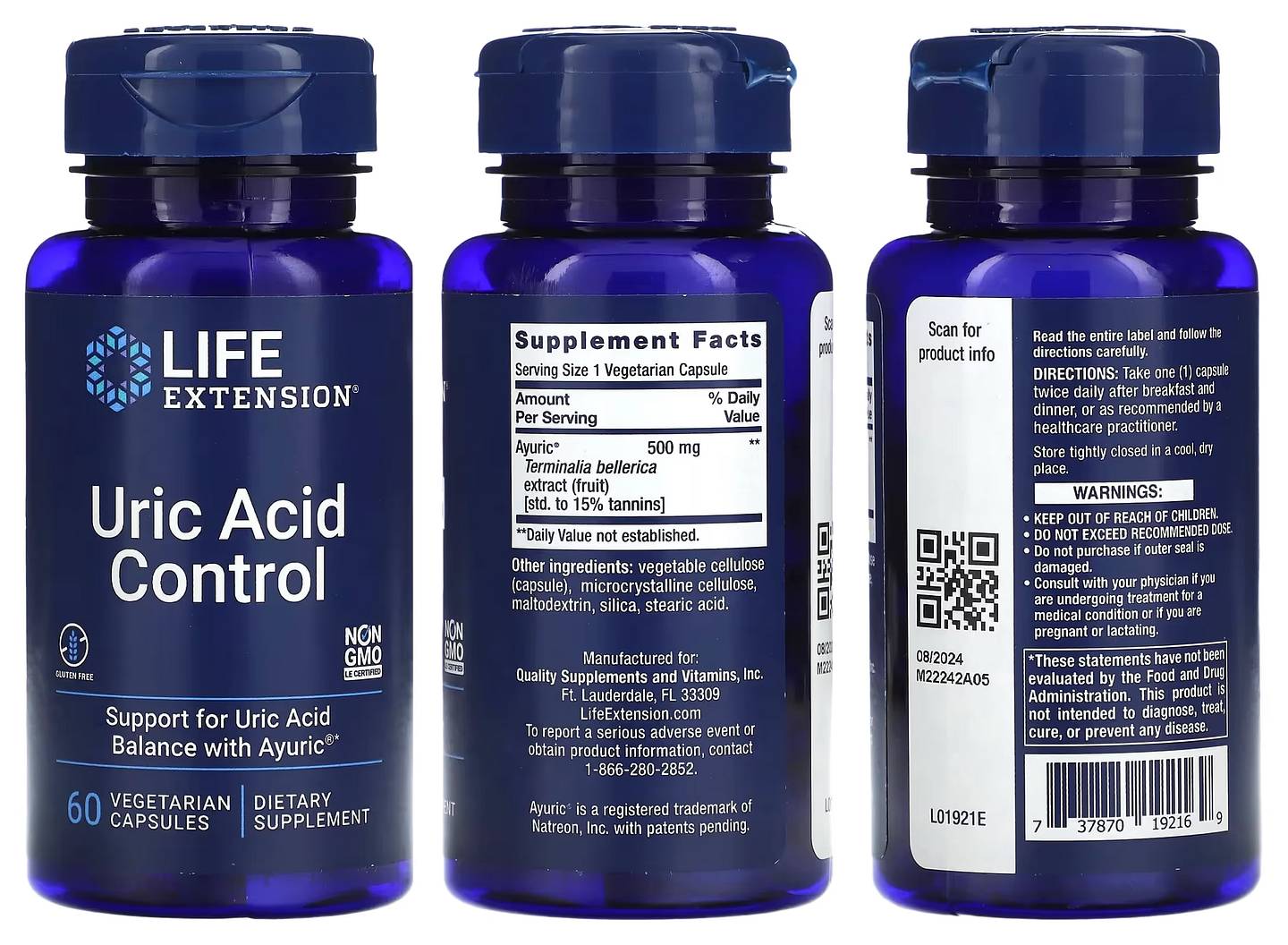 Life Extension, Uric Acid Control packaging