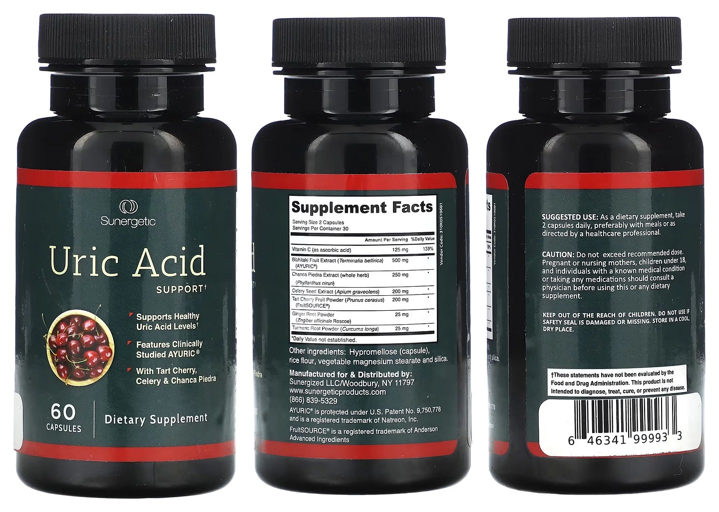 Sunergetic, Uric Acid Support packaging