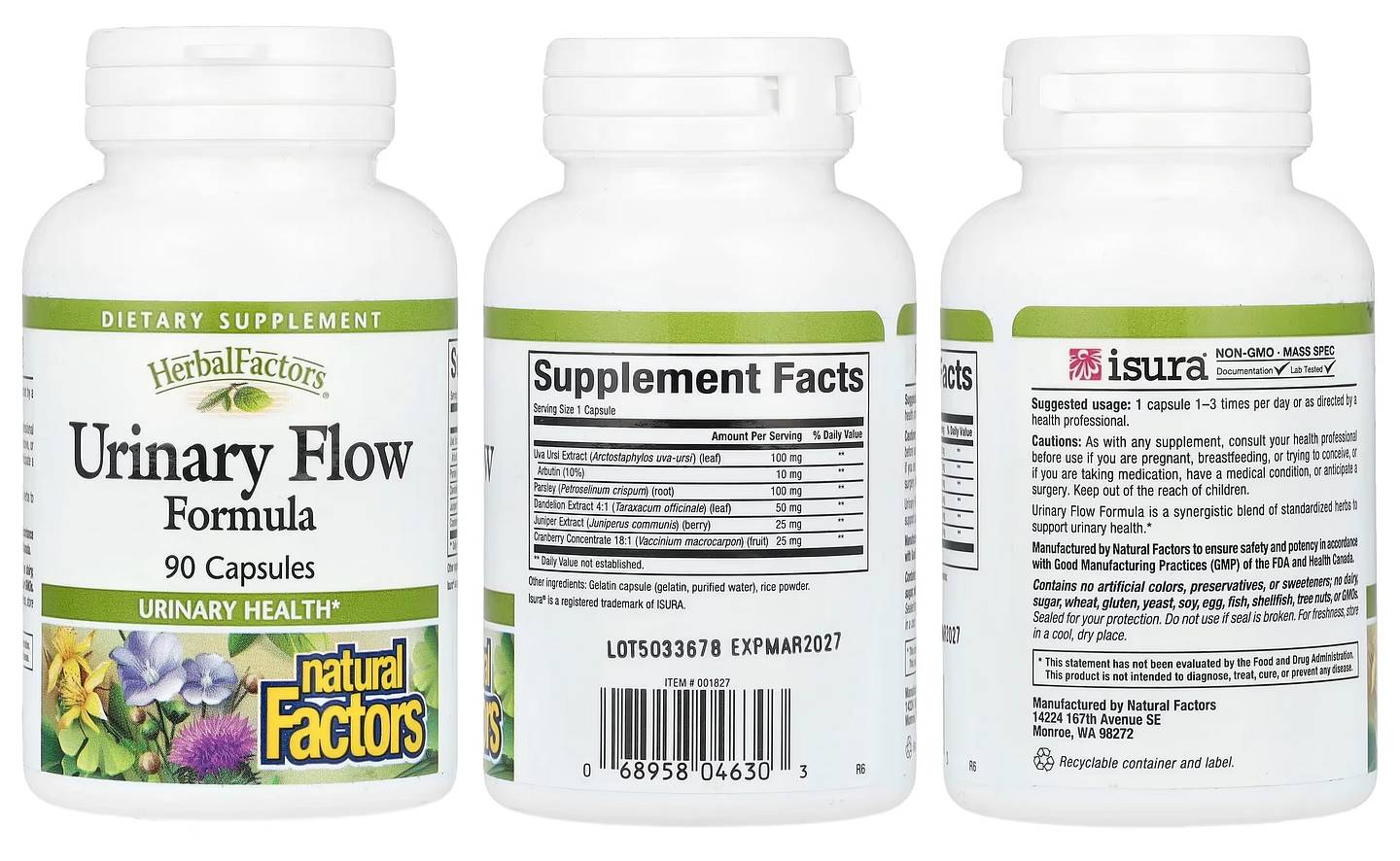 Natural Factors, Urinary Flow Formula packaging