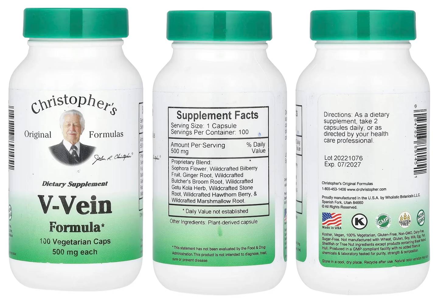 Dr. Christopher's, V-Vein Formula packaging