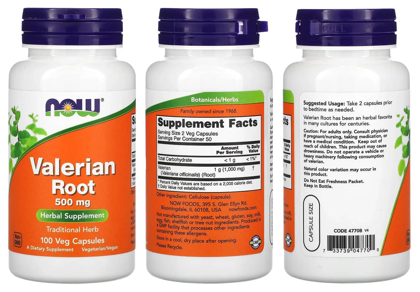 NOW Foods, Valerian Root packaging