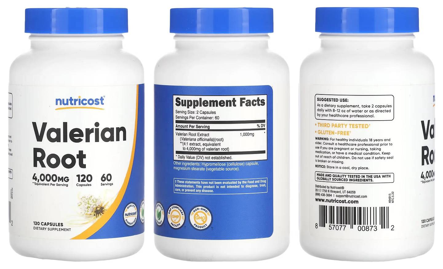 Nutricost, Valerian Root packaging