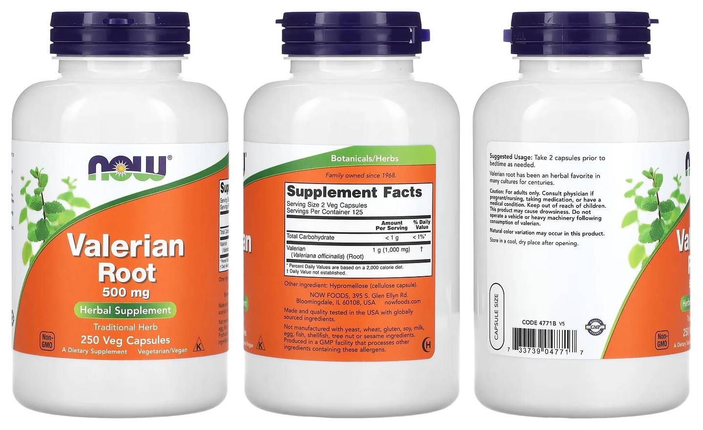 NOW Foods, Valerian Root packaging