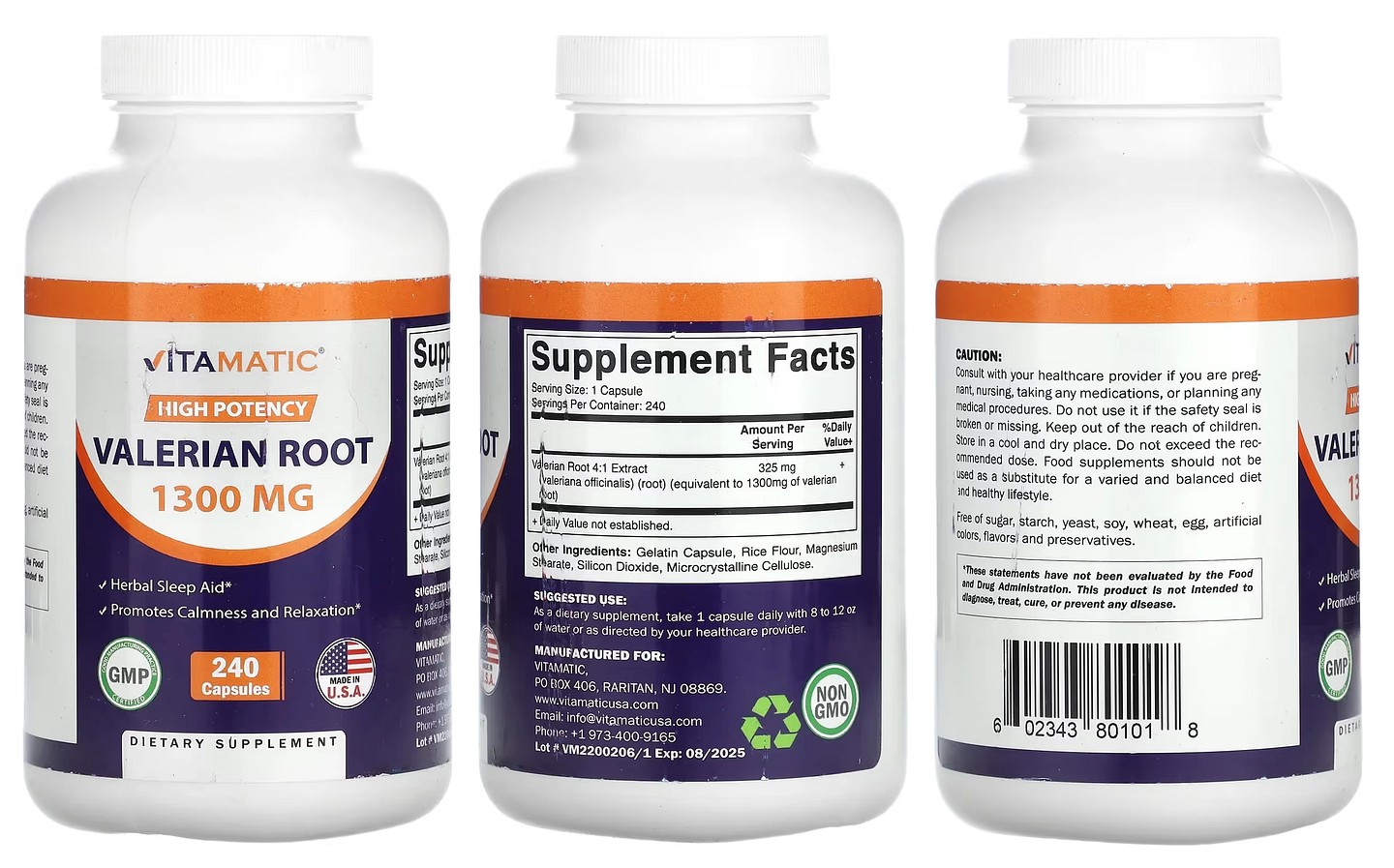 Vitamatic, Valerian Root packaging