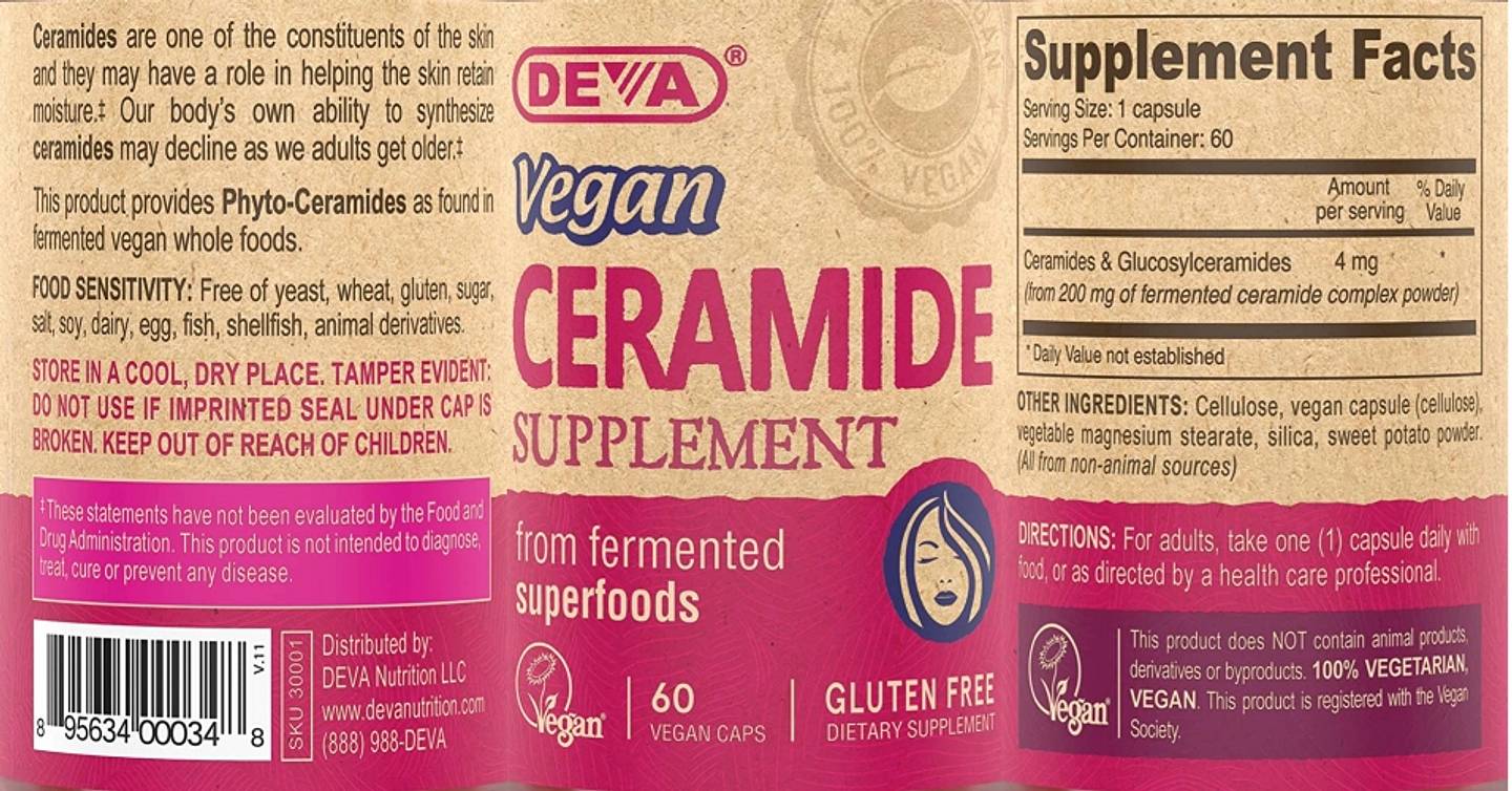 Deva, Vegan Ceramide label