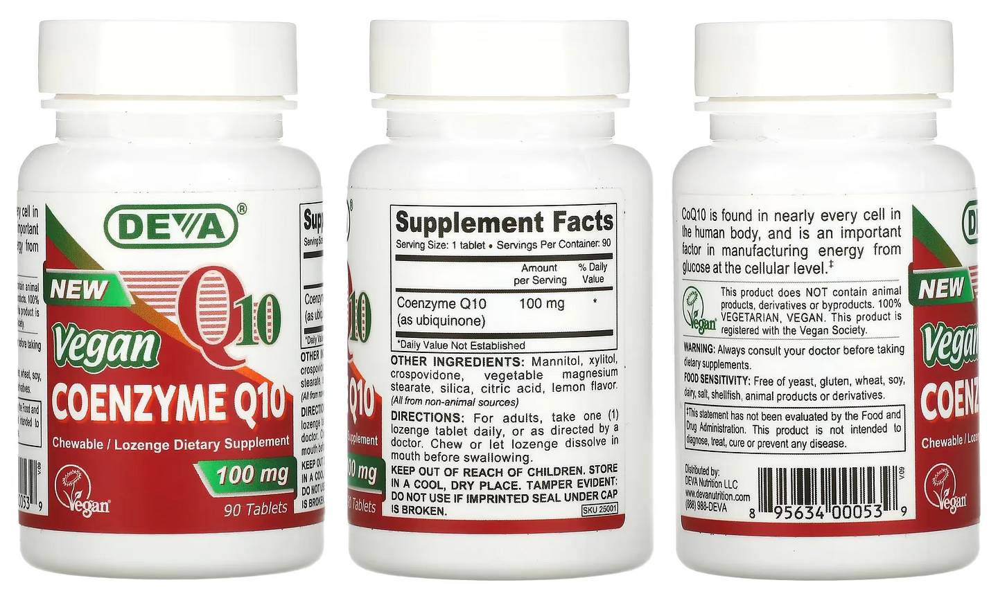 Deva, Vegan, Coenzyme Q10, 100 mg packaging