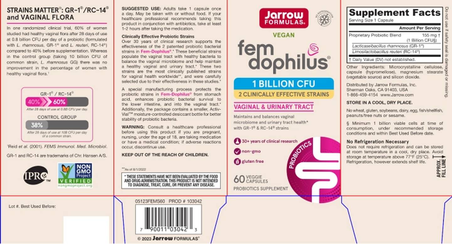 Jarrow Formulas, Vegan Fem Dophilus label