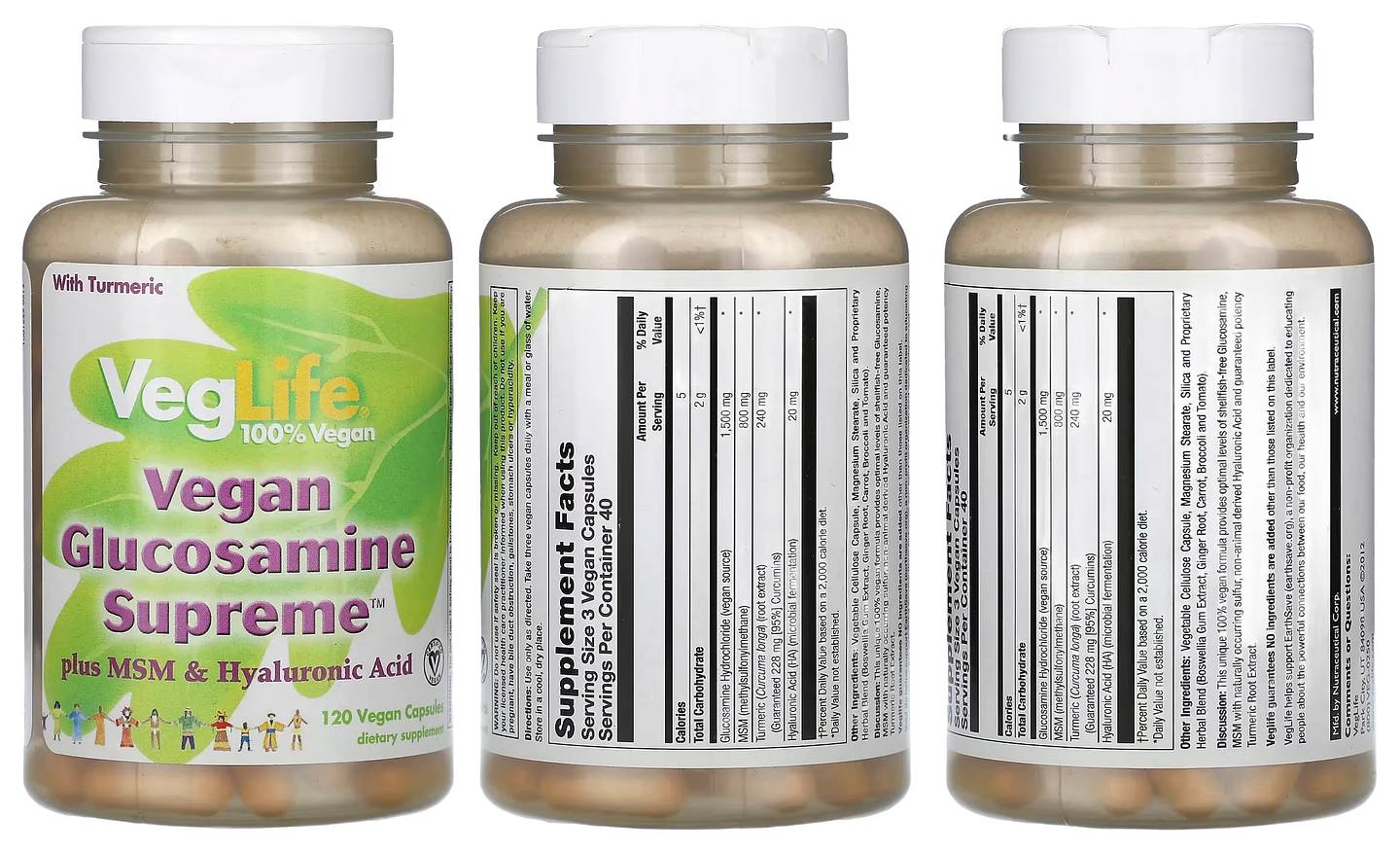 VegLife, Vegan Glucosamine Supreme packaging