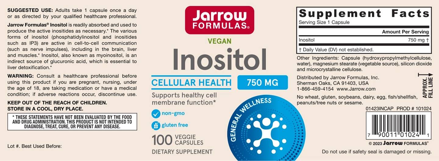 Jarrow Formulas, Vegan Inositol label