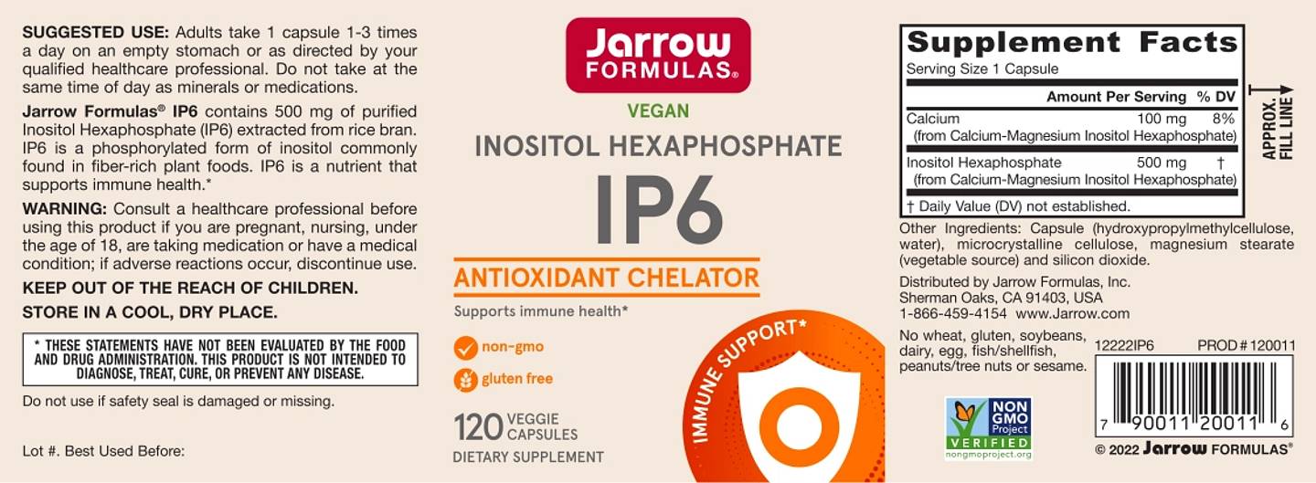 Jarrow Formulas, Vegan IP6 label