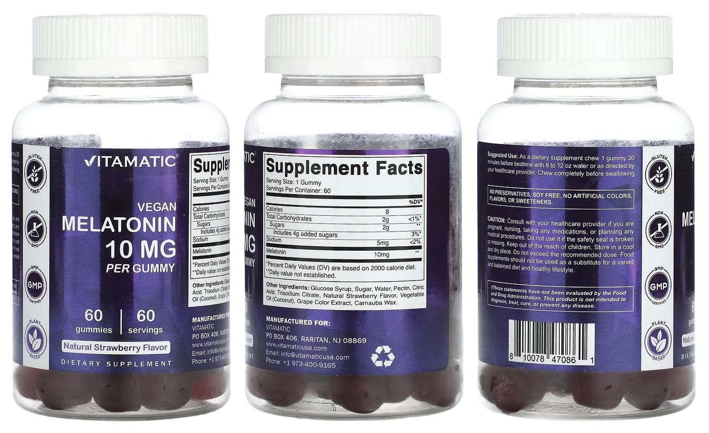 Vitamatic, Vegan Melatonin packaging