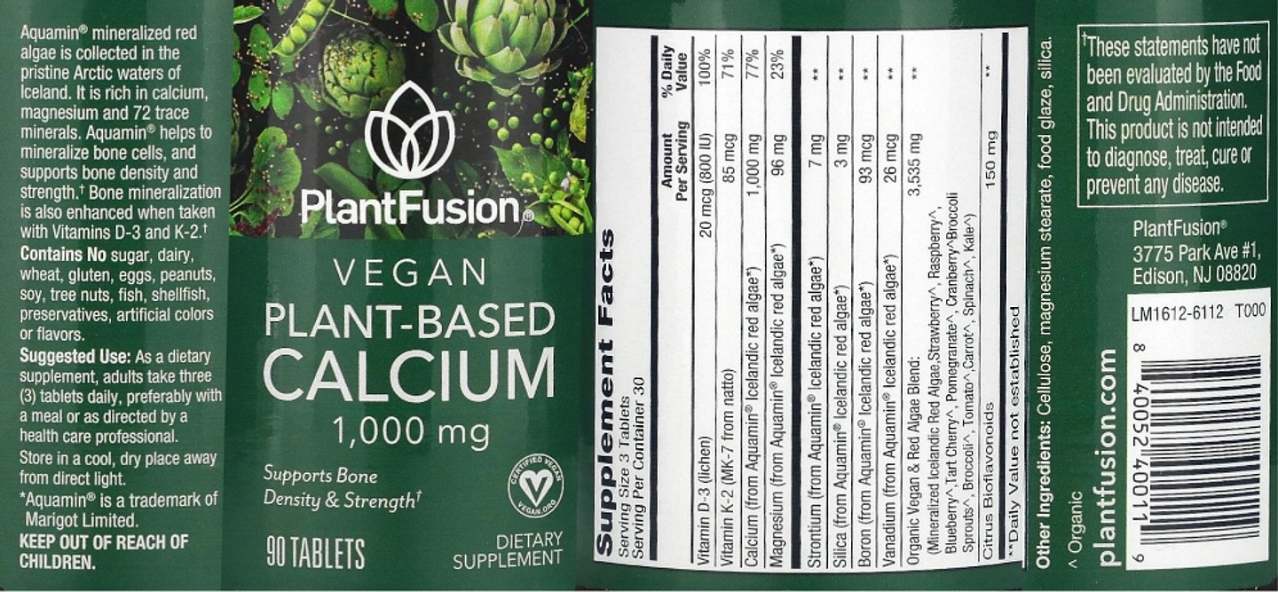 PlantFusion, Vegan Planet-Based Calcium label
