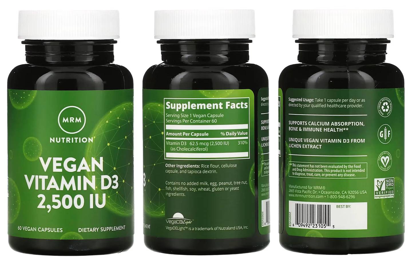 MRM Nutrition, Vegan Vitamin D3 packaging