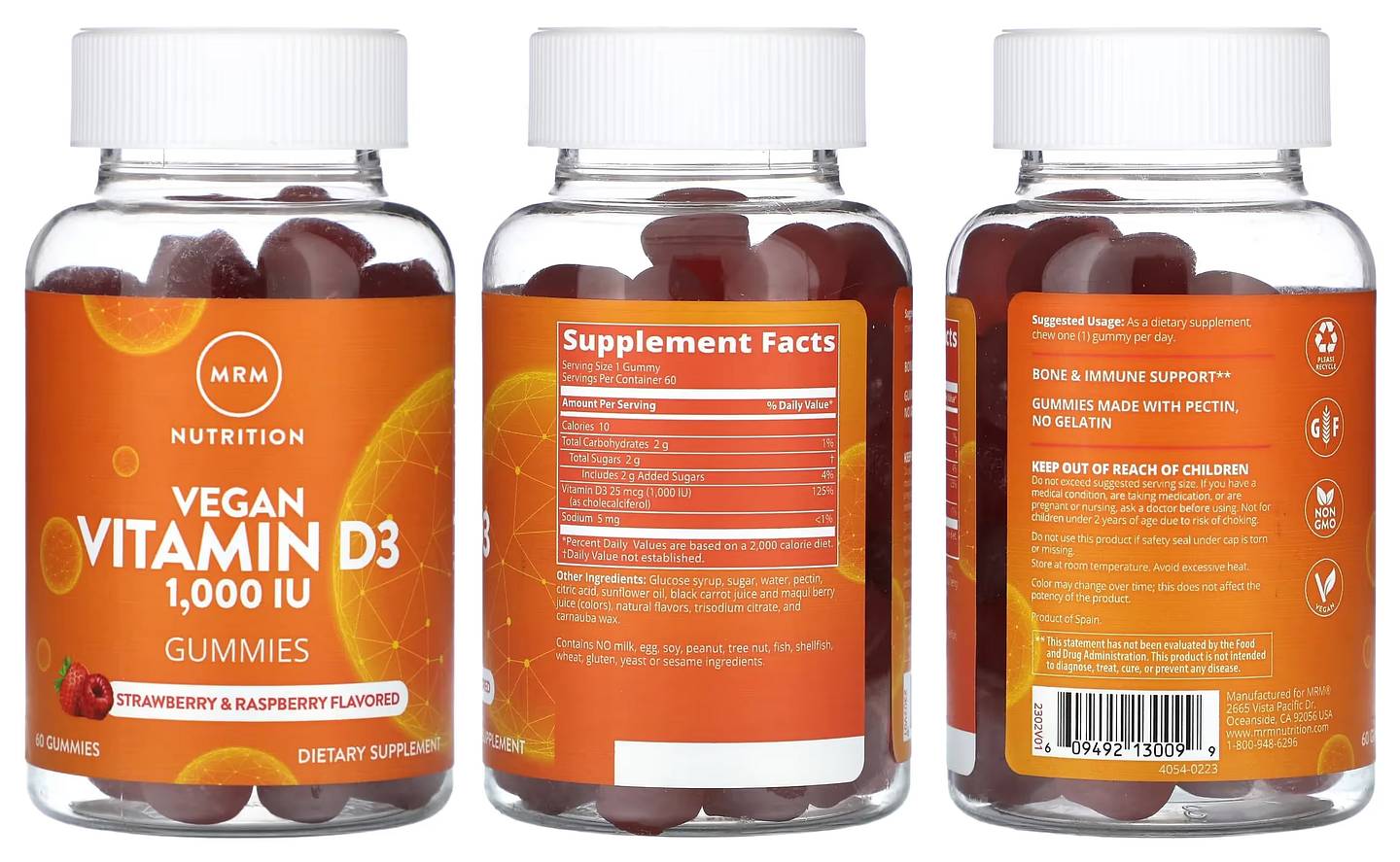 MRM Nutrition, Vegan Vitamin D3 Gummies packaging