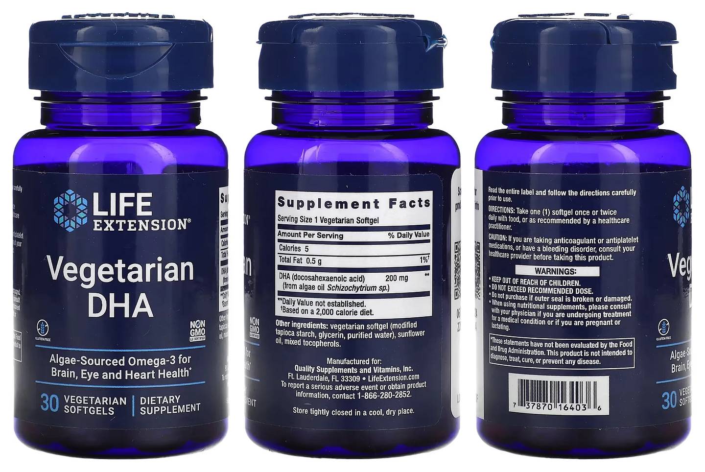 Life Extension, Vegetarian DHA packaging