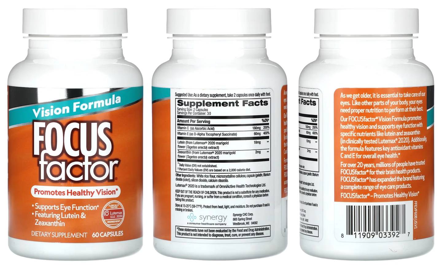 Focus Factor, Vision Formula packaging