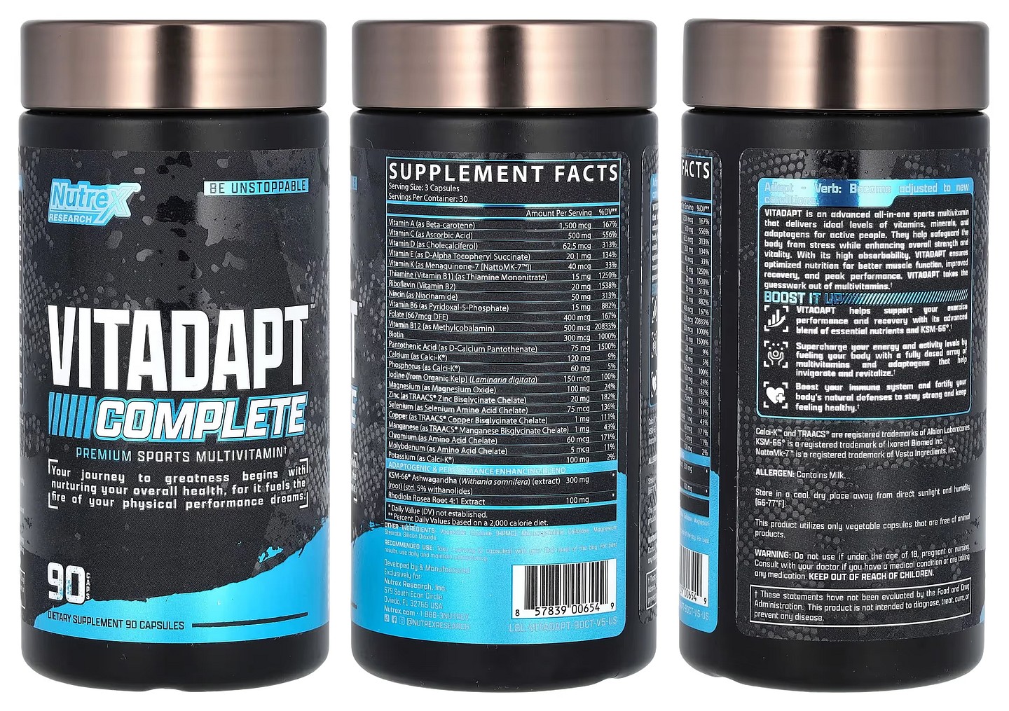 Nutrex Research, Vitadapt Complete packaging