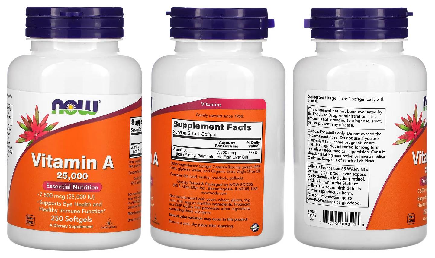 NOW Foods, Vitamin A packaging