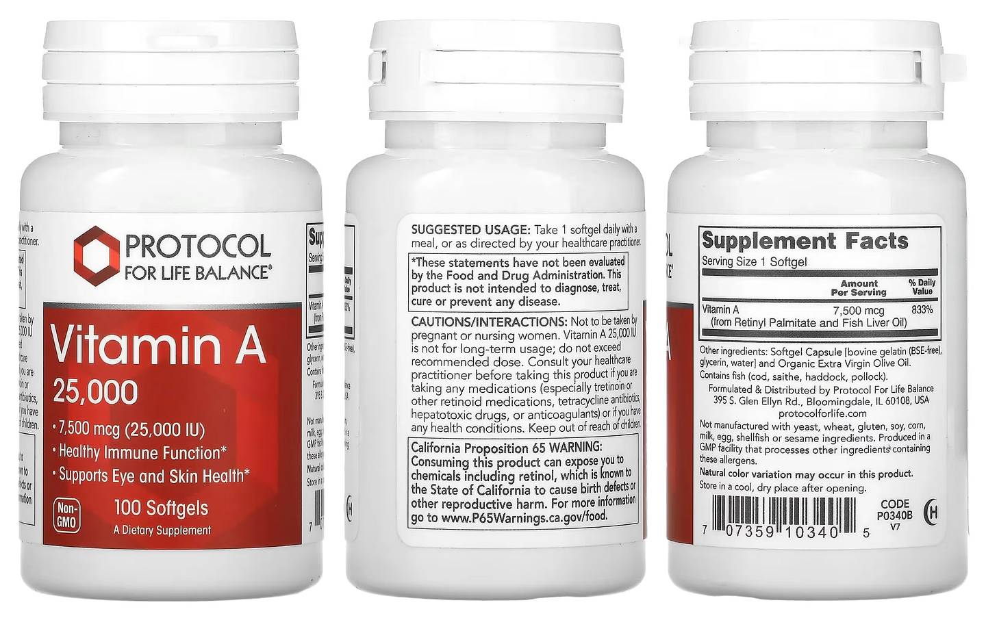 Protocol for Life Balance, Vitamin A packaging