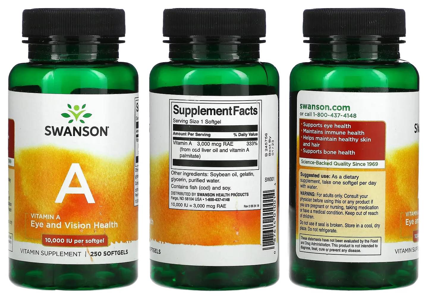 Swanson, Vitamin A packaging